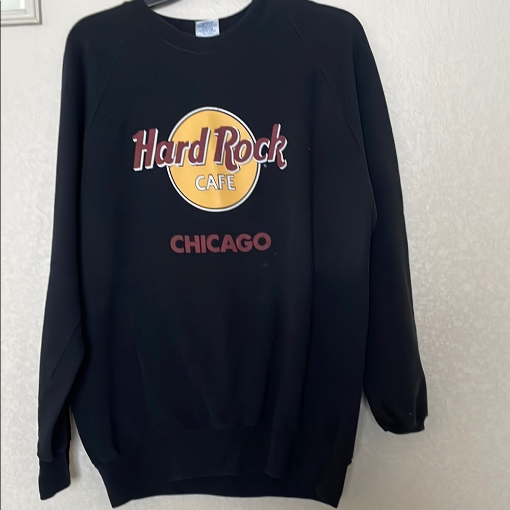 Hard Rock Cafe Black Crewneck with Yellow and Red Logo